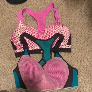 Two Victoria Secret sport bras 34D used good condition